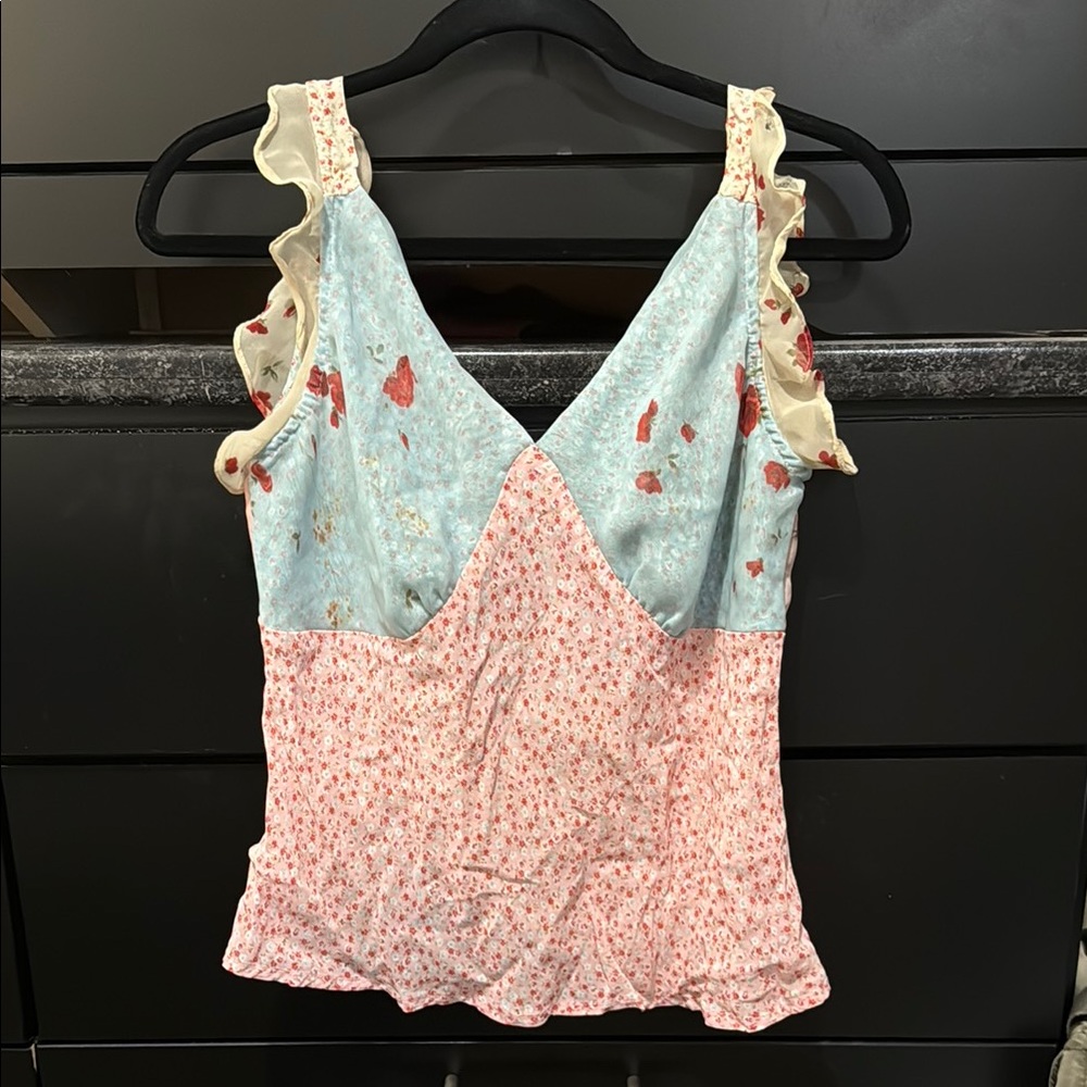 Carole Little Colorful Ruffled Camisole y2k